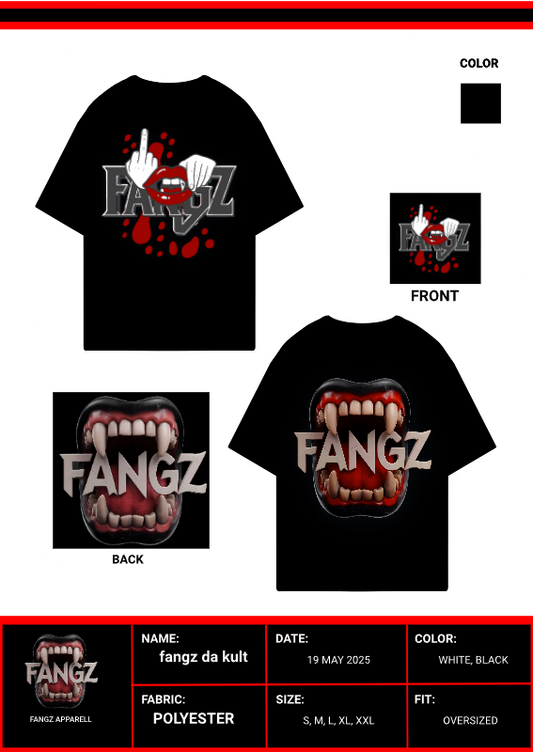 Black Fangz tee oversized